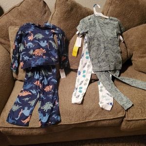 NWT Dinosaur Carter's Boys Long Sleeve/Short Sleeve Pants Pajama Sets Size 6